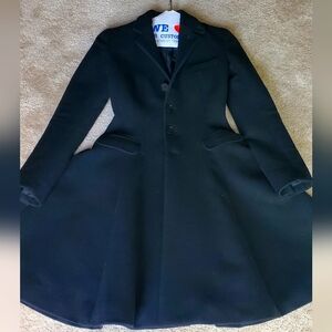 RALPH LAUREN Princess Cut Wool Coat Black